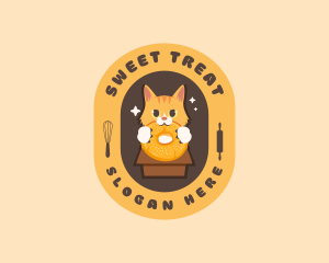 Bagel Bread Cat logo design