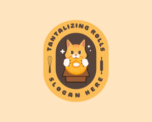 Bagel Bread Cat logo design