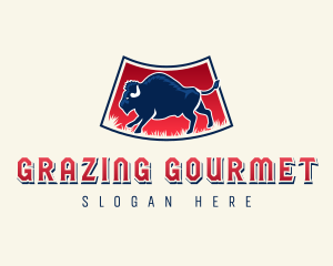 Wyoming Grazing Bison logo design