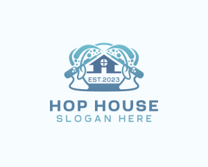 House Power Washing Disinfection logo design