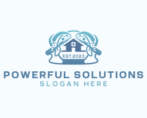 House Power Washing Disinfection logo design