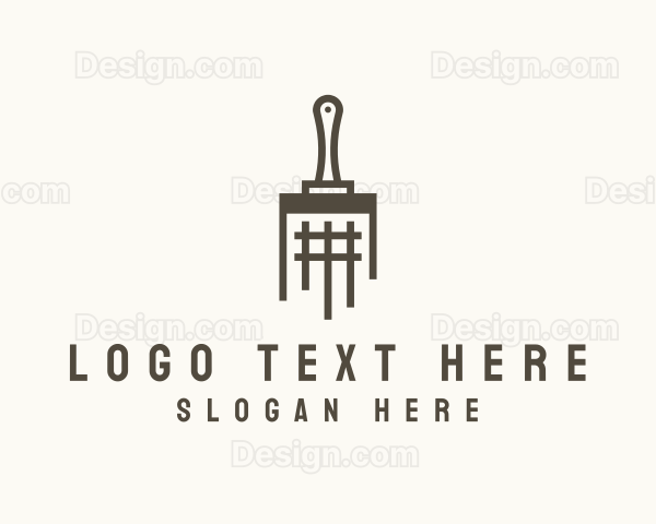 Wooden Paint Brush Logo