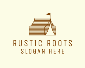 Rustic Camp Tent logo design