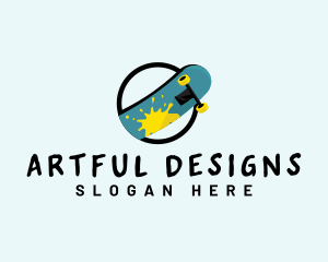 Skateboard Street Art logo design