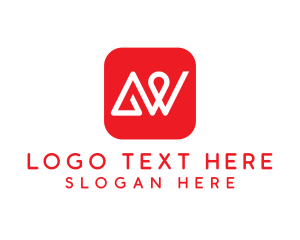 Red App Letter AW logo