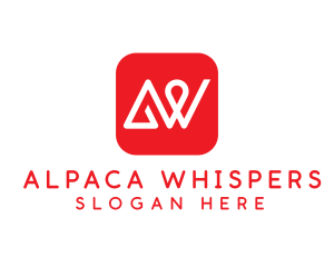 Red App Letter AW logo design