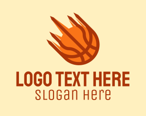 Fast Flaming Basketball logo design