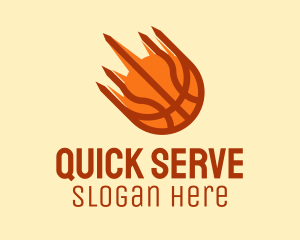 Fast Flaming Basketball logo