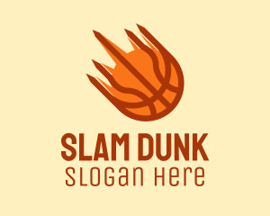 Fast Flaming Basketball logo