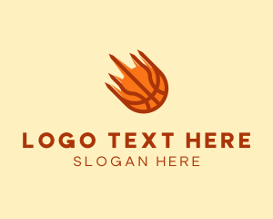Fast Flaming Basketball logo design