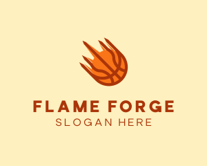 Fast Flaming Basketball logo design