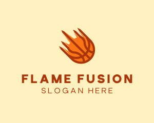 Fast Flaming Basketball logo design