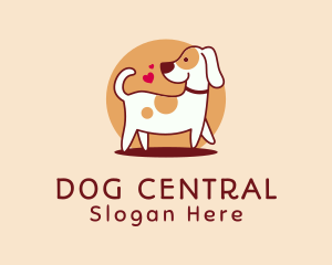 Cute Dog Love logo design