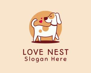 Cute Dog Love logo design