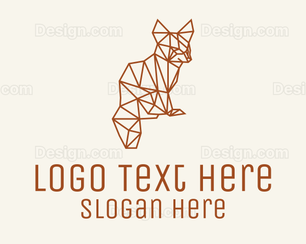 Geometric Fox Monoline Logo