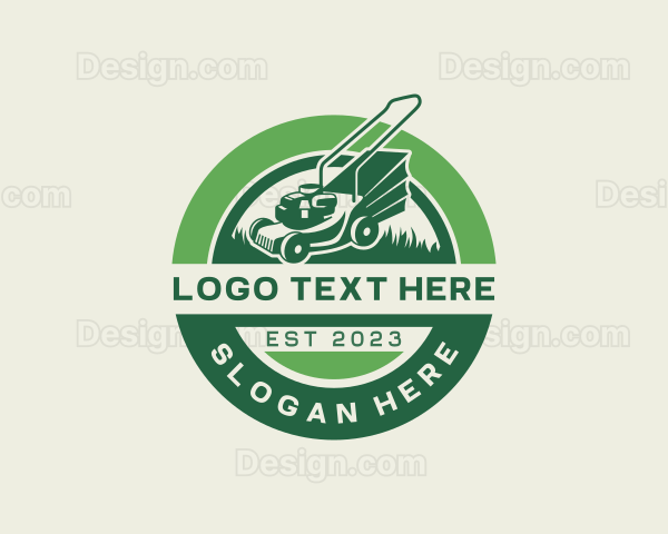 Landscaping Mower Grass Cutting Logo