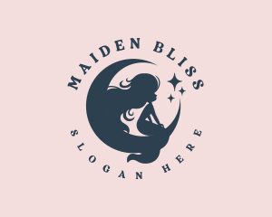 Fantasy Mermaid Moon logo design