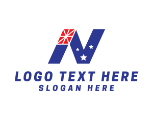 Patriotic Letter N  logo