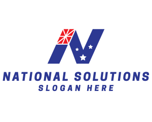 Patriotic Letter N  logo design