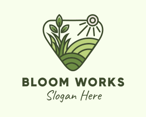 Landscaping Grass Plant logo design