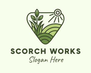 Landscaping Grass Plant logo design