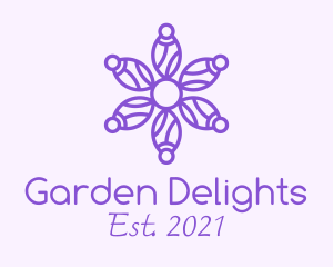 Purple Flower Gardening  logo design