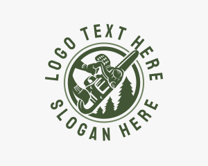 Chainsaw Pine Tree Logging logo