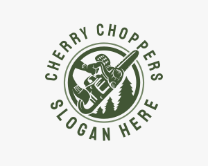 Chainsaw Pine Tree Logging logo design