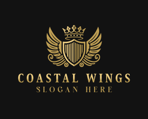 Royalty Shield Wings logo design