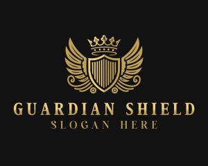 Royalty Shield Wings logo design