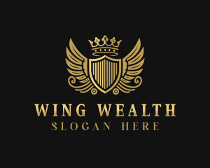 Royalty Shield Wings logo design