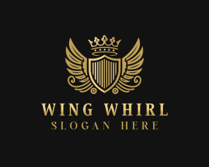 Royalty Shield Wings logo design