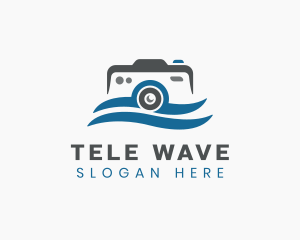 Camera Photography Wave logo design