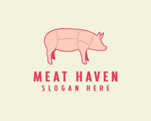 Pig Butcher Meat logo design