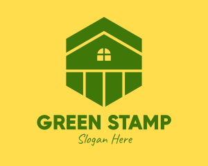 Green Hexagon Home logo design