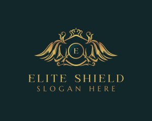 Royalty Shield Wings logo design