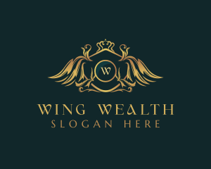 Royalty Shield Wings logo design