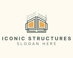 Home Structure Blueprint logo design