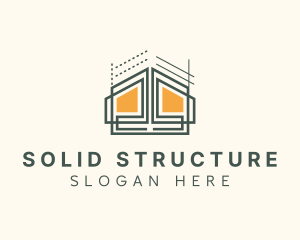 Home Structure Blueprint logo design