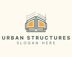 Home Structure Blueprint logo design