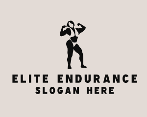 Muscular Female Bodybuilder logo design