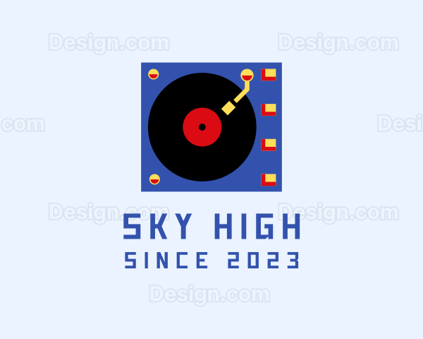 Retro Vinyl Player Logo
