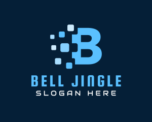 Blue Pixel Letter B logo design