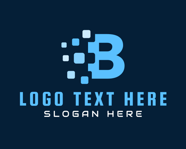 Blue Pixel Letter B logo