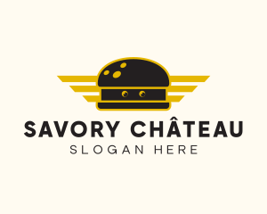 Aviation Wing Burger logo design