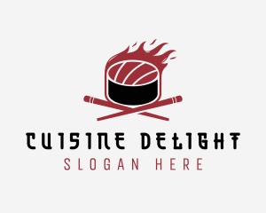 Flame Sushi Restaurant logo design