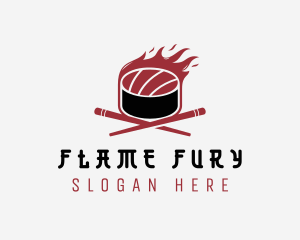 Flame Sushi Restaurant logo design