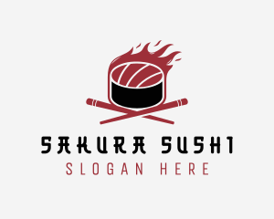 Flame Sushi Restaurant logo design