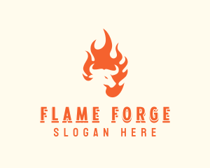 Flaming Roast Barbecue logo design