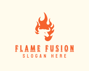 Flaming Roast Barbecue logo design